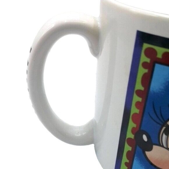 Disney World Minnie Mouse Mug White 4" Bashful Shy Purple Dress Bow Round - Picture 6 of 11